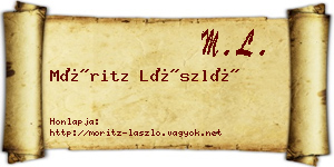 Móritz László névjegykártya